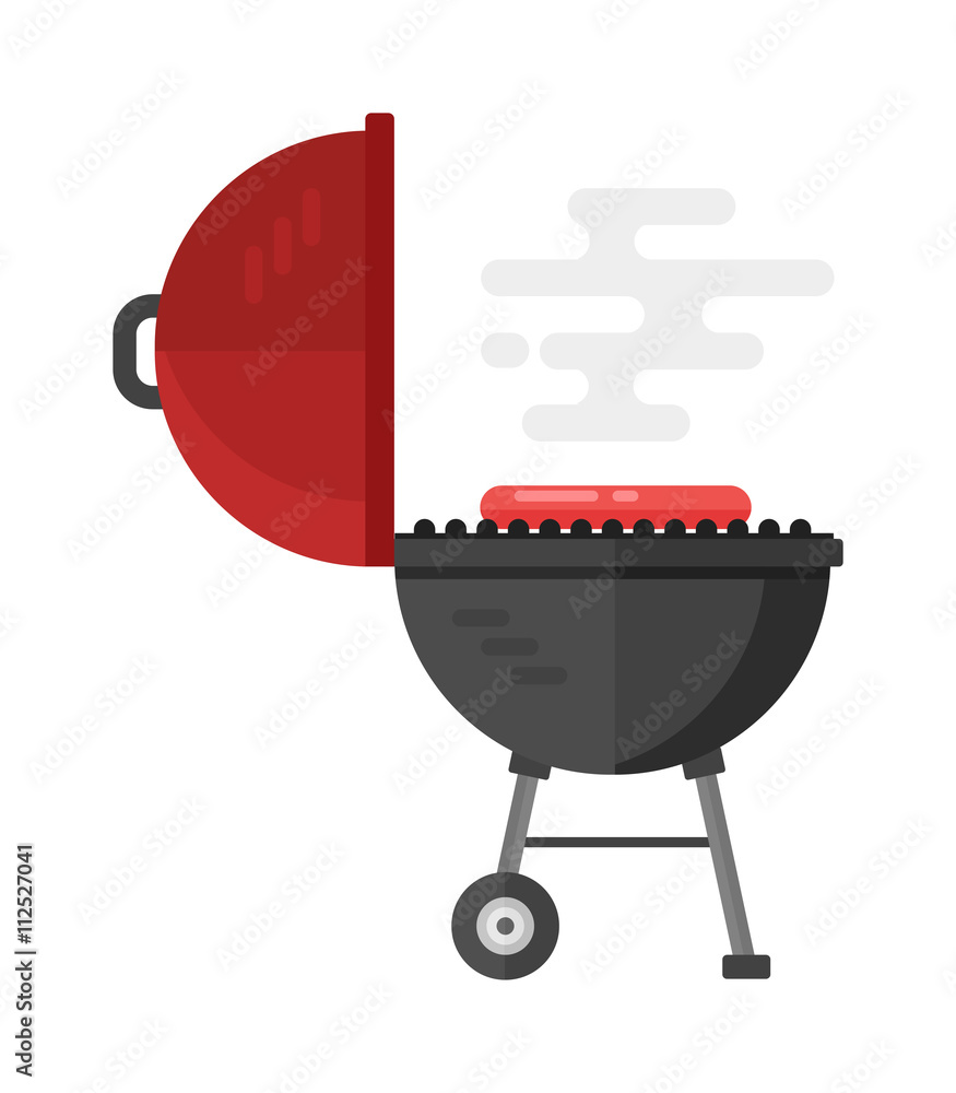 Kettle barbecue grill vector illustration. Kettle barbecue grill vector illustration.