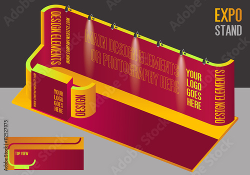 Rectangular Yellow And Purple Exhibition Booth