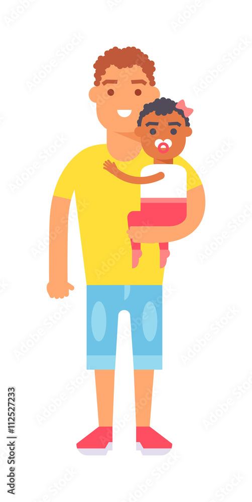 Father and son vector illustration.