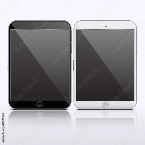 Modern electrical tablet, gadget vector template. Tablet display set and technology mobile tablet gadget illustration