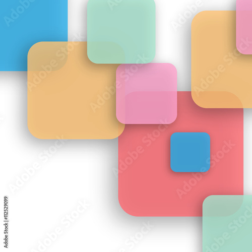 Abstract background with transparent colored squares.