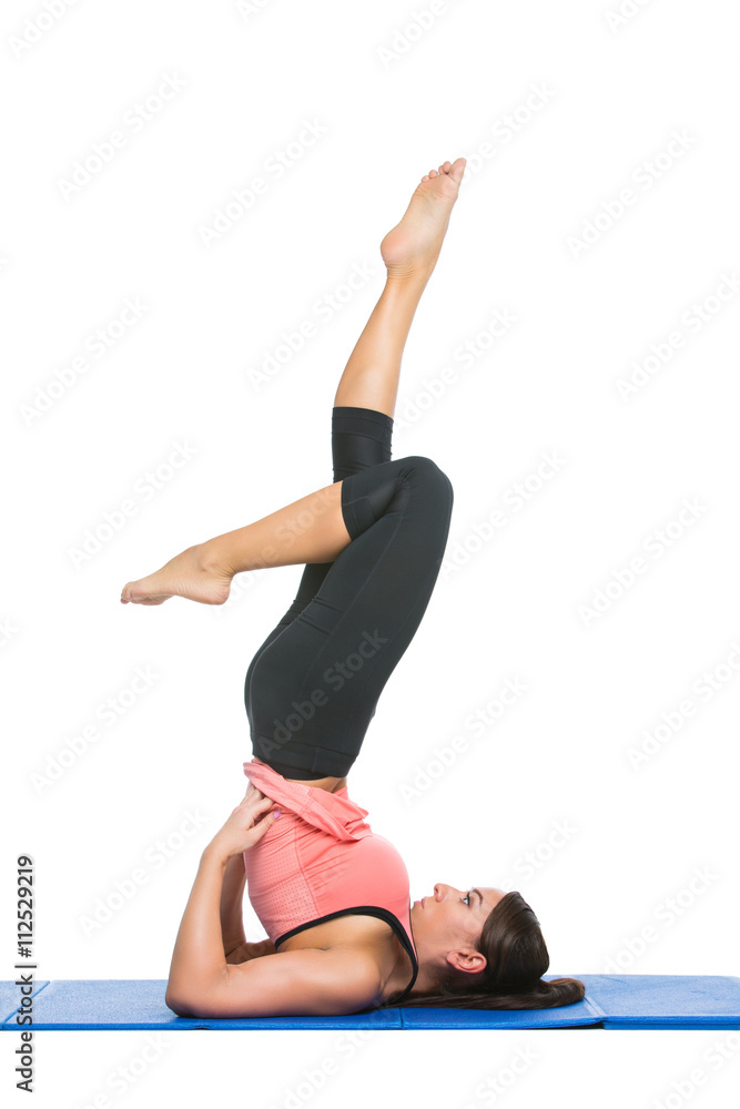 Fototapeta premium Beautiful woman making sport exercise