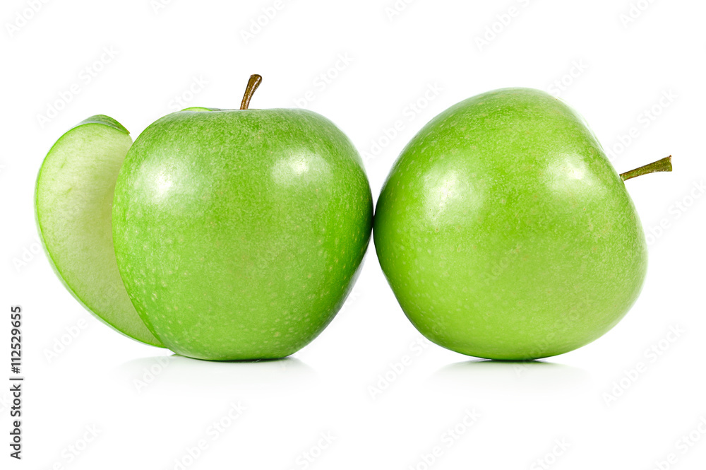 Green apple isolated on white background Green apple isolated on white background