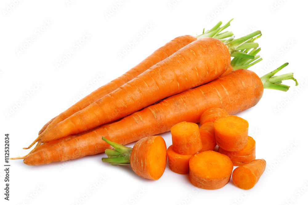 Fresh carrots vegatables isolated on white Fresh carrots vegatables isolated on white