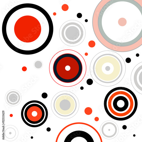 Abstract colorful background with circles, geometric shapes