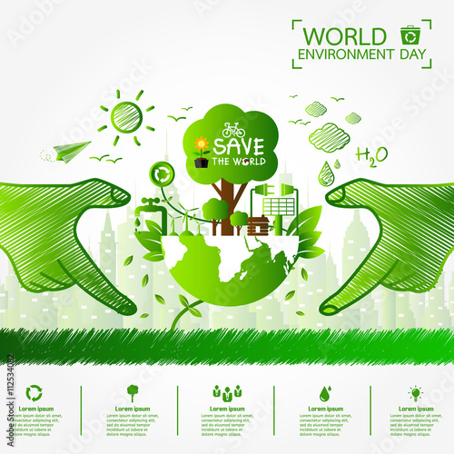 World environment day greeting design stock vector