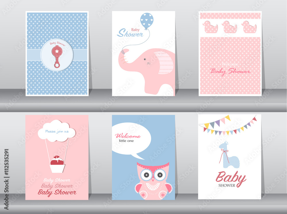 Set of  greeting and invitation card,birthday, holiday, christmas, animal,cat,elephant,dog,bear,cartoon, vector illustration