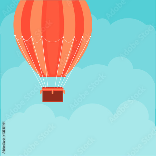 Background with hot air balloon. Vector illustration.