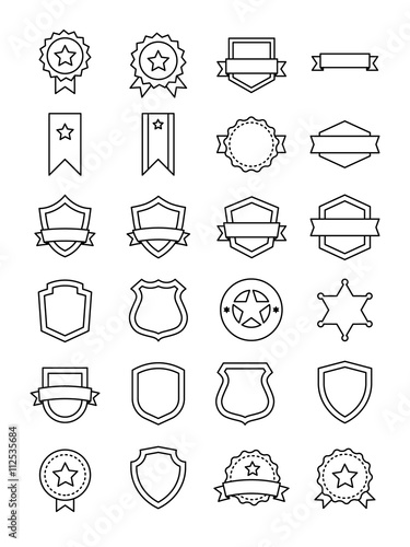Award Badge Line Icon Collection Vector Icon Set