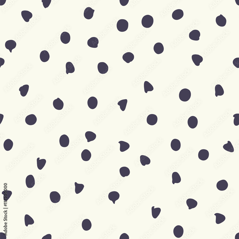 Chocolate chip polka dots vector seamless pattern