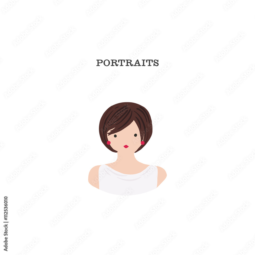 Hand drawn whimsical portrait for calling cards, business or blog profiles Hand drawn whimsical portrait for calling cards, business or blog profiles