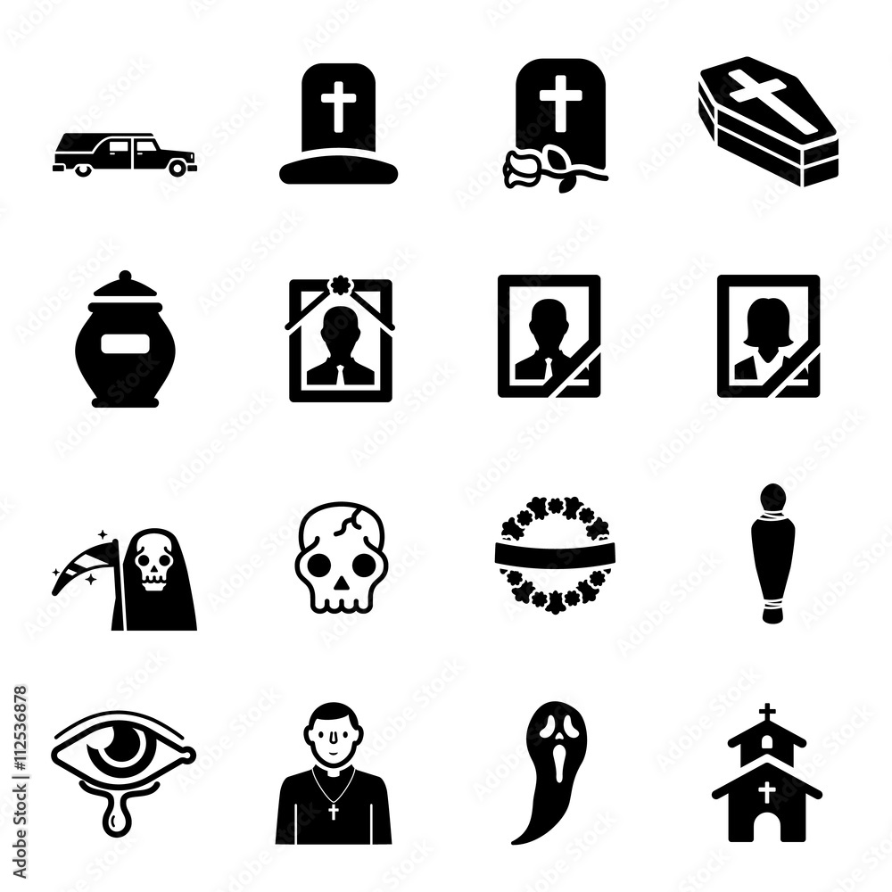 Funeral Vector Icon Set Funeral Vector Icon Set