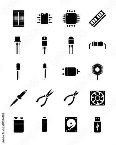 Electronic Components Icon Set