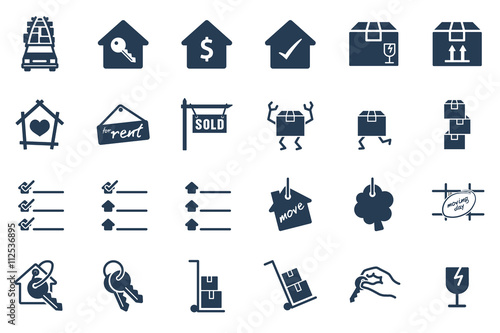 Home Moving Glyph Vector Icon Set