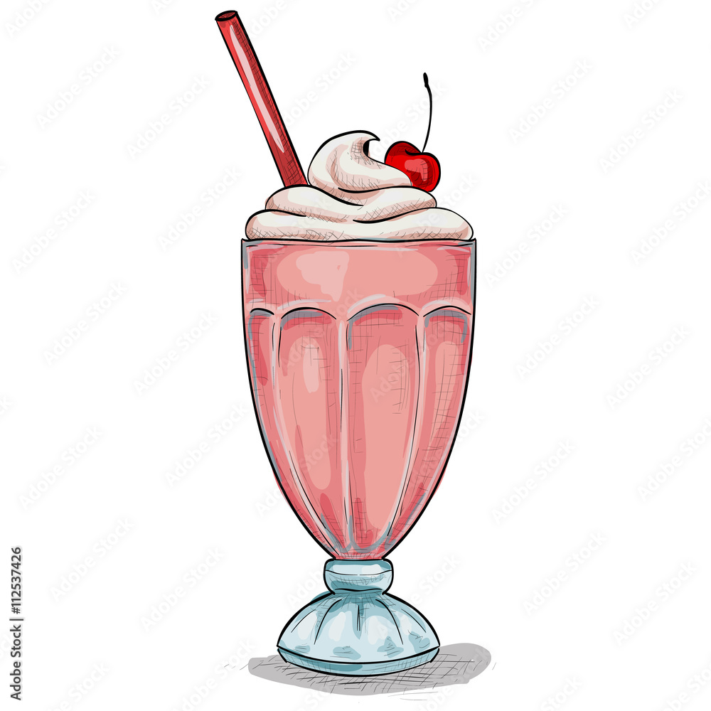 Vecteur Stock Milk shake cocktail color picture sticker | Adobe Stock