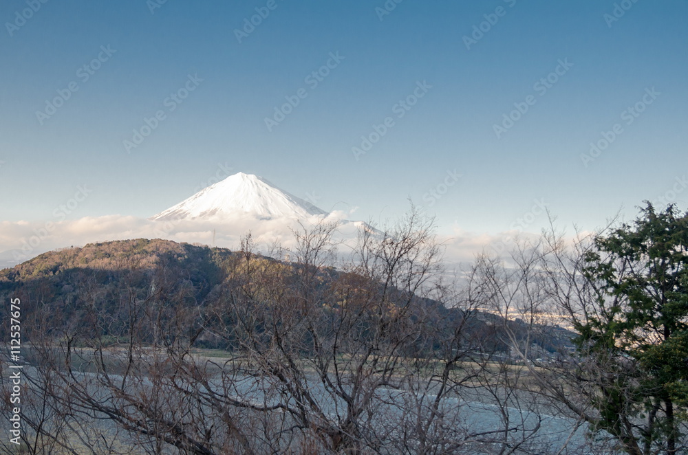 Fototapeta premium Halny Fuji przy zmierzchem Japonia