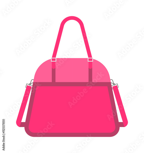 Pink handbag fashion woman vector.