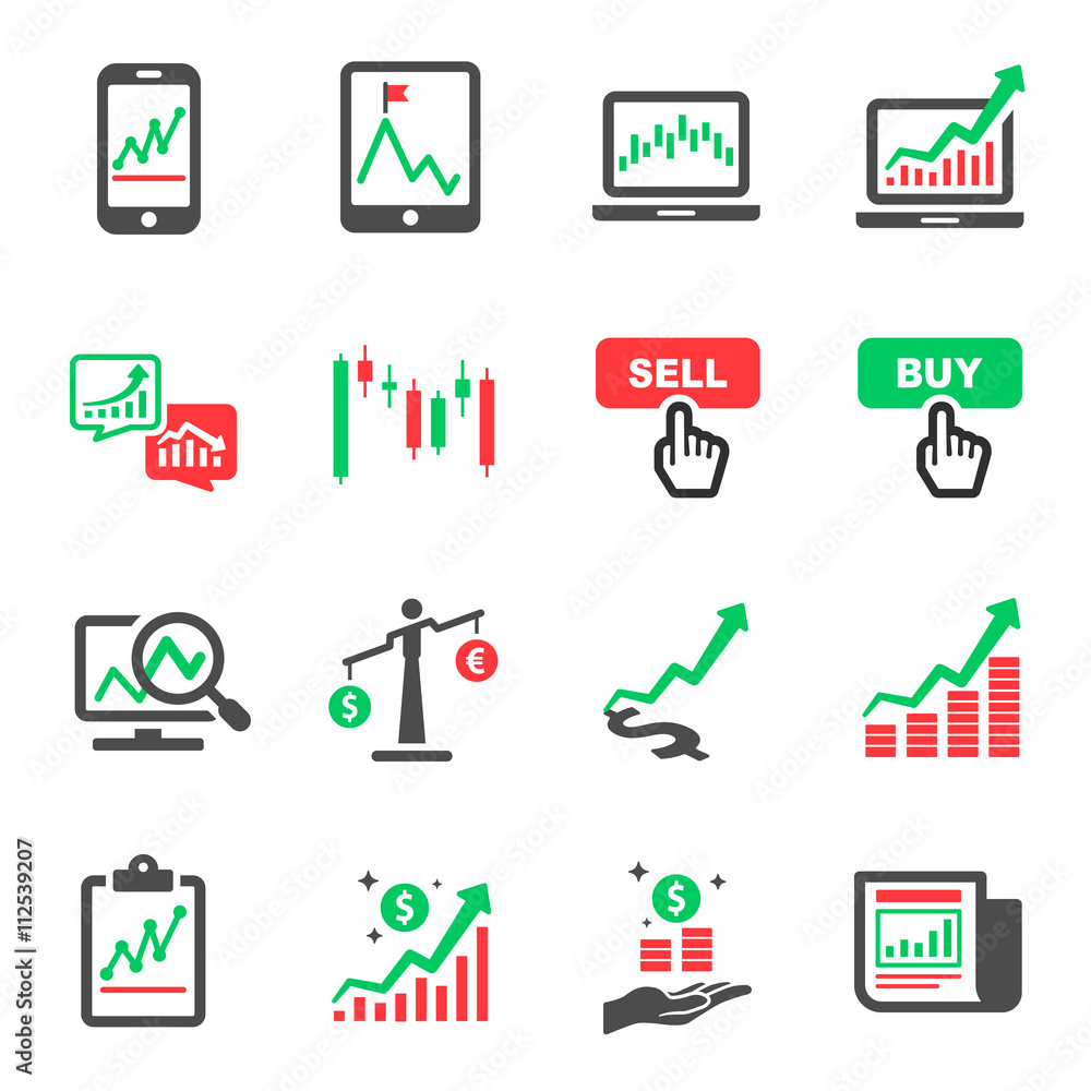 Stock Marketing Trading Vector Icon Set Stock Vector Adobe Stock