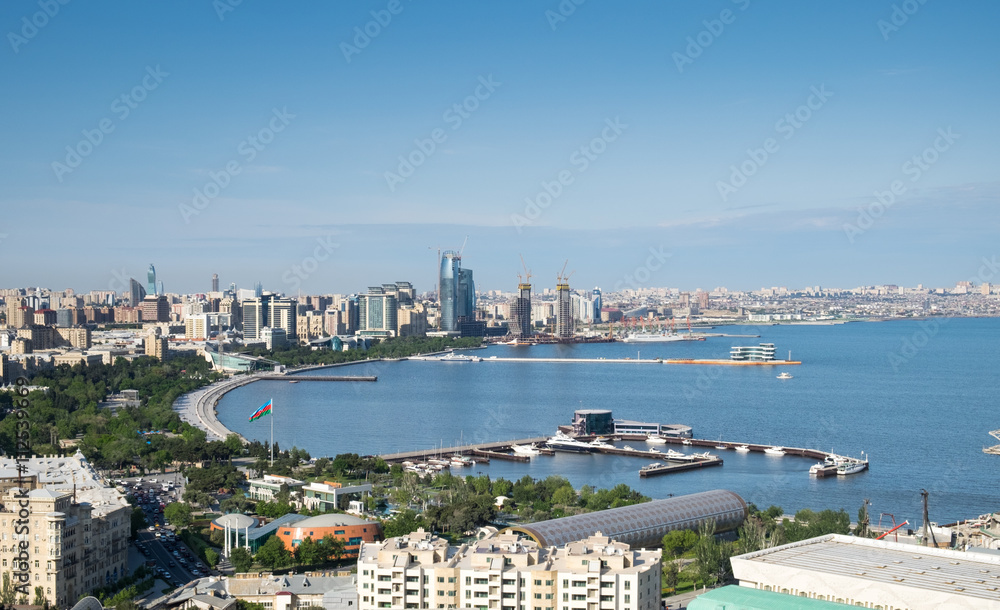 Obraz premium Panoramic view of Baku bay. Azerbaijan
