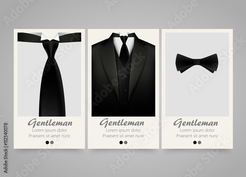 Modern colorful vertical official clothing banners. Wedding ceremony invitation.