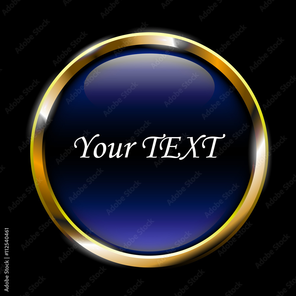 blue glossy button on black background vector illustration blue glossy button on black background vector illustration