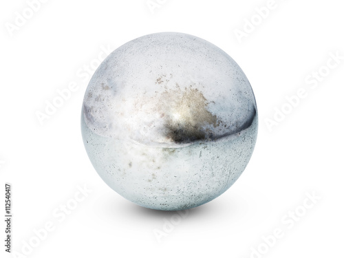 real metal sphere isolated on white