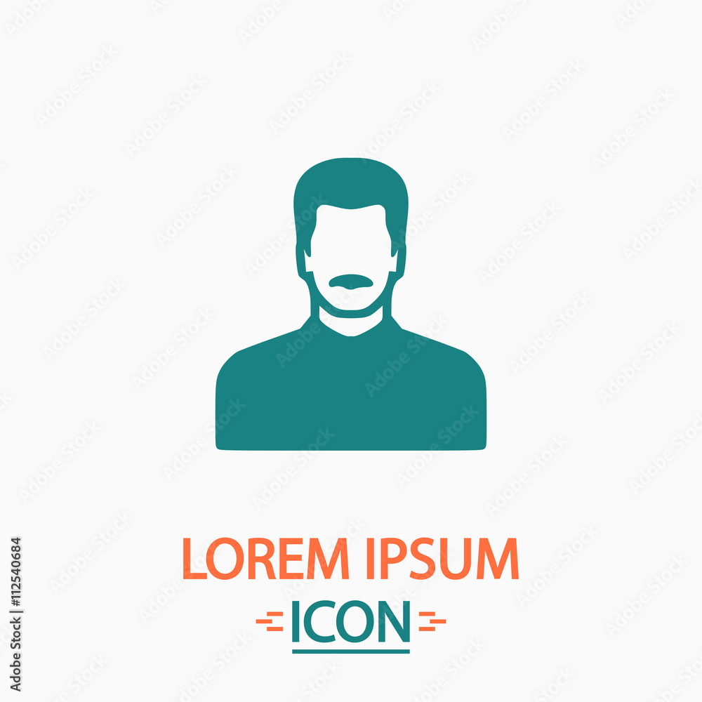 mustached man computer symbol mustached man computer symbol