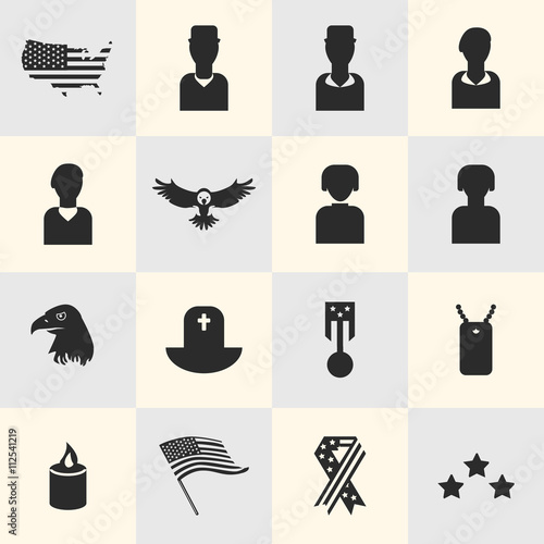 Veterans day america Usa icons and ojects