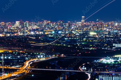 大阪の夜景と空港