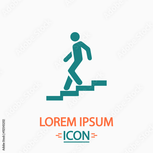 Down staircase computer symbol