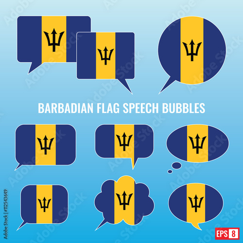 Barbadian Flag Speech Bubbles