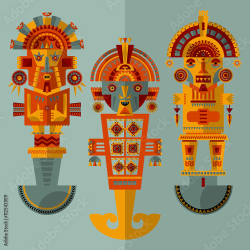 Inca ceremonial knifes. Tumi.