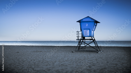 Beach of Pacific Ocean. Evening mood at the beach in Santa Barbara. Coast of California. Number two 2