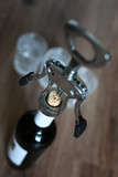 corkscrew bottle glasses