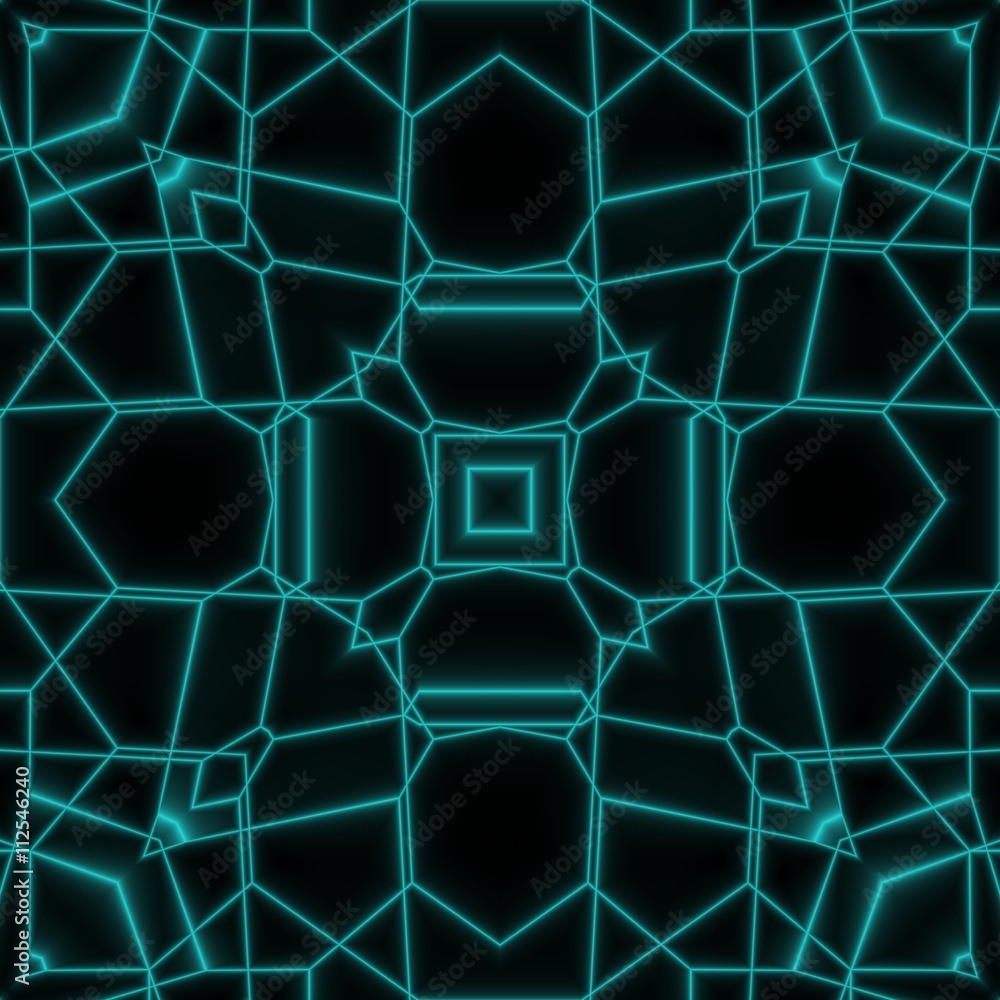 Obraz premium Abstract Neon Glow Geometric Tile Design Background