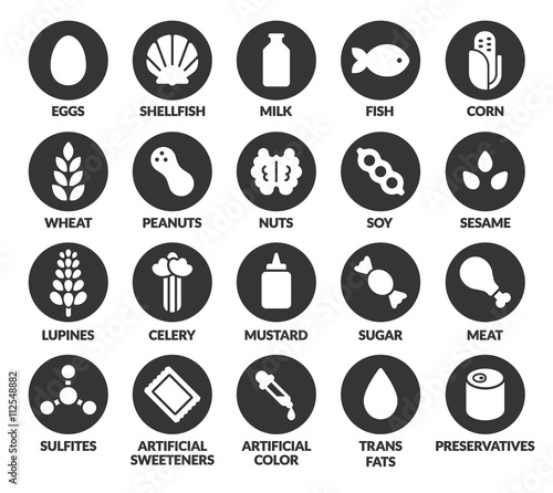 Allergens icon set