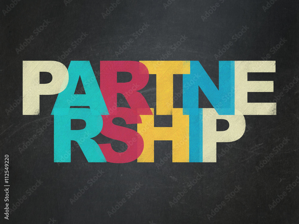 Business concept: Partnership on School board background Business concept: Partnership on School board background