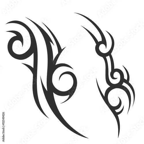 tribal tattoo. vector illustration without transparency. Black tattoo. Set of tribal tattoo. Line tribal tattoo. Men's tattoo. Women's tattoo.