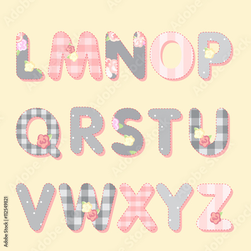 vector alphabet. shabby chic.