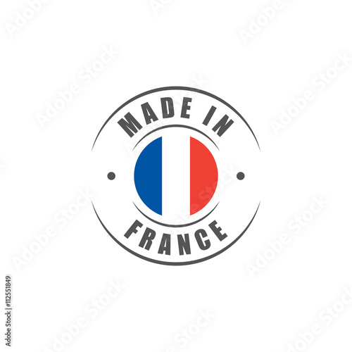 Round "Made in France" label with French flag