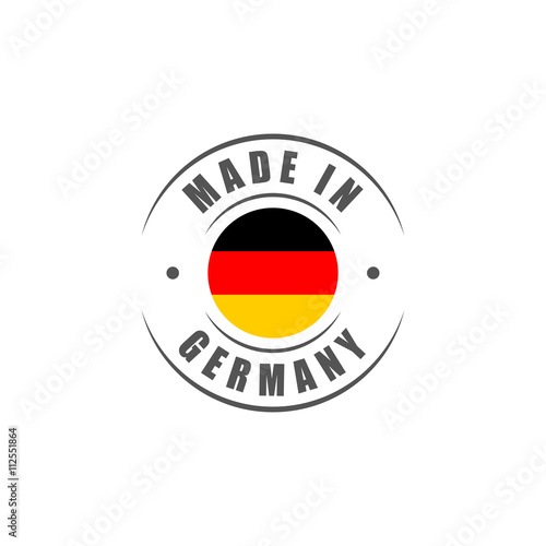Round "Made in Germany" label with German flag
