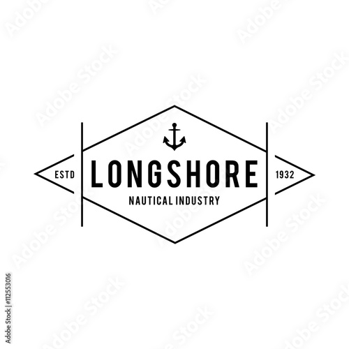 Vintage nautical logo, Retro design element