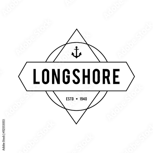Vintage nautical logo, Retro design element