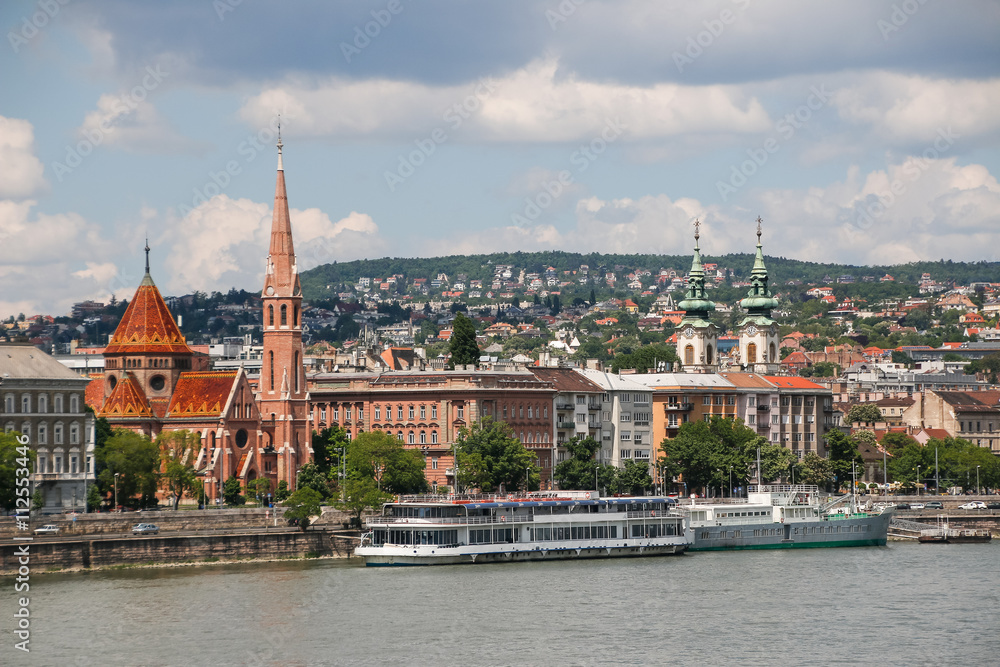 Budapest, Hungary. Beautiful Danube embankment in the summer.