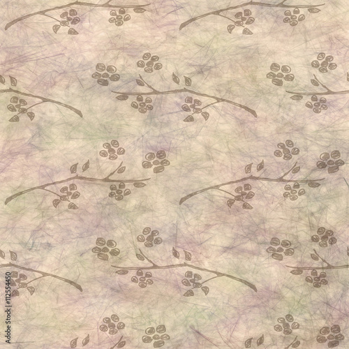 Hand drawn textured floral background.Vintage brown template with flowers and leaves. Crumpled paper pattern. Series of Watercolor, Oil, Pastel, Backgrounds and Cards,Blanks,Forms.