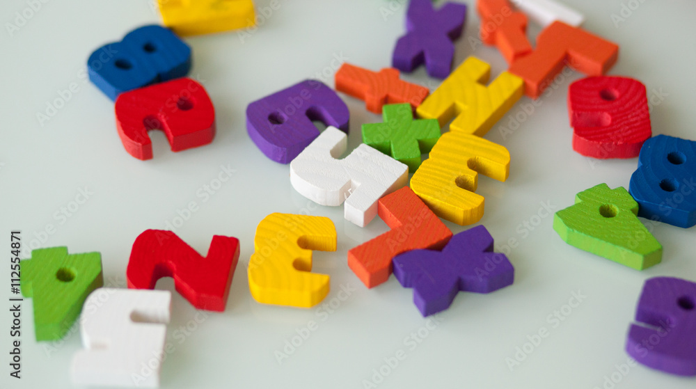 Naklejka premium Letters and numbers