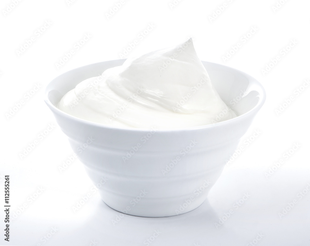 Bowl of cream on white background Bowl of cream on white background