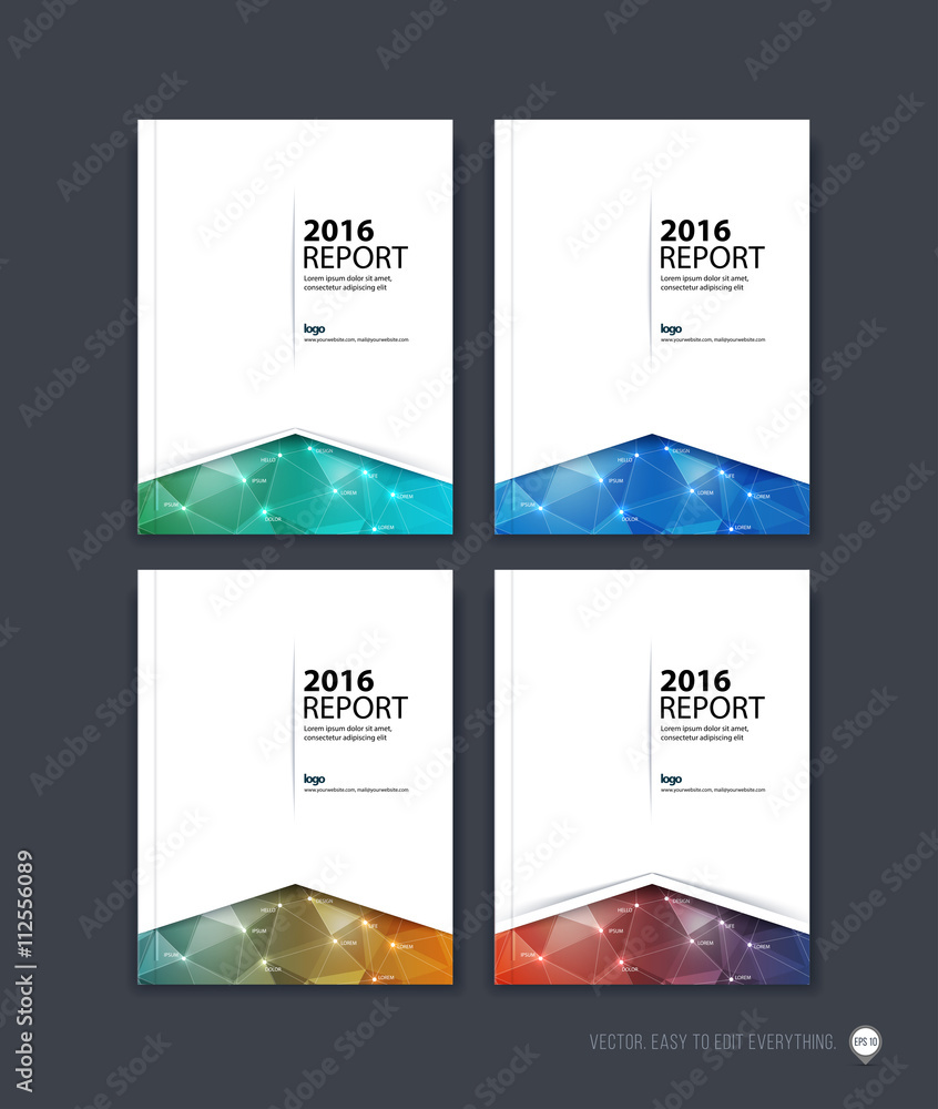 Set of brochure template layout, cover design, annual report, ma