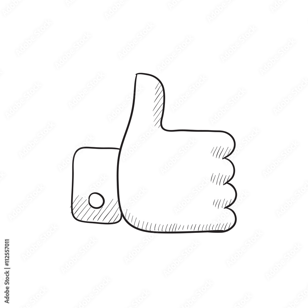 Thumb up sketch icon. Thumb up sketch icon.