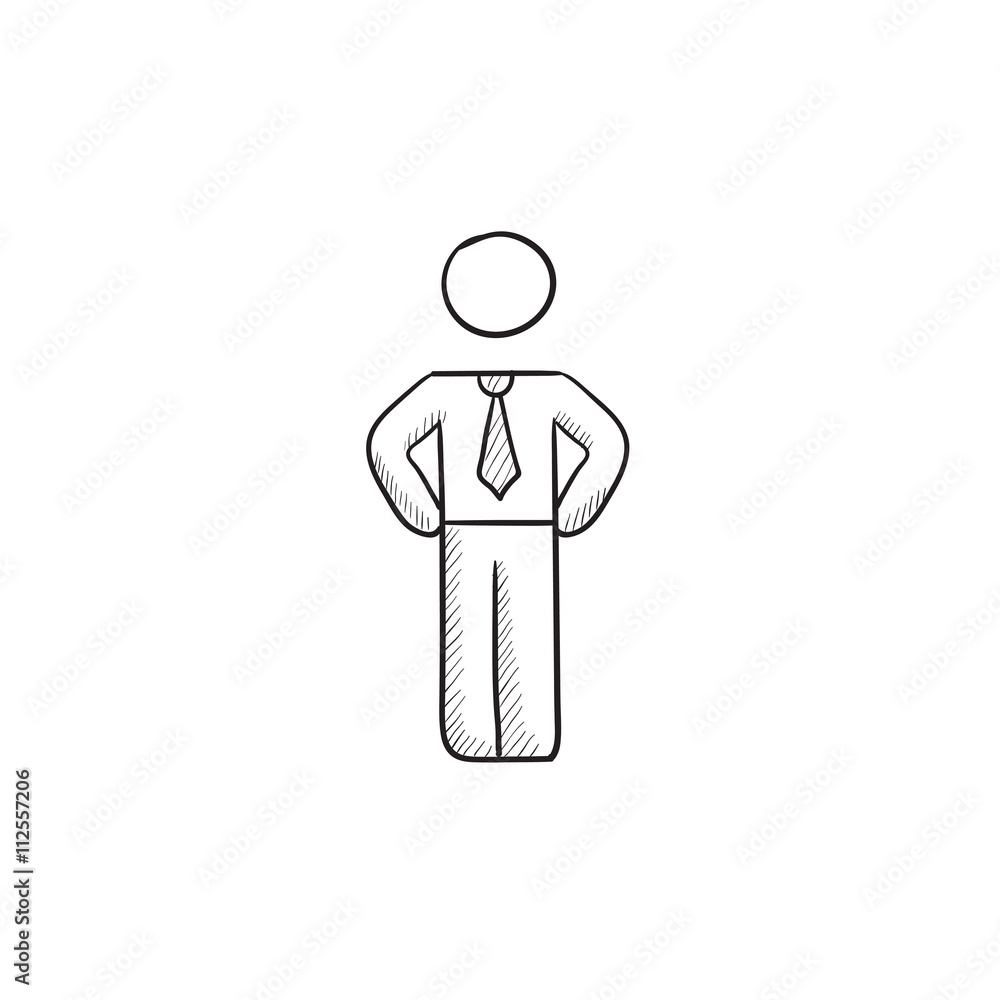 Businessman standing sketch icon. Businessman standing sketch icon.